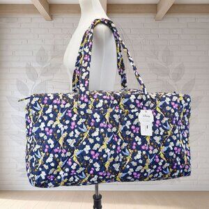 NEW ❤️ vera bradley Disney Tinkerbell's Flight Large Duffel Navy